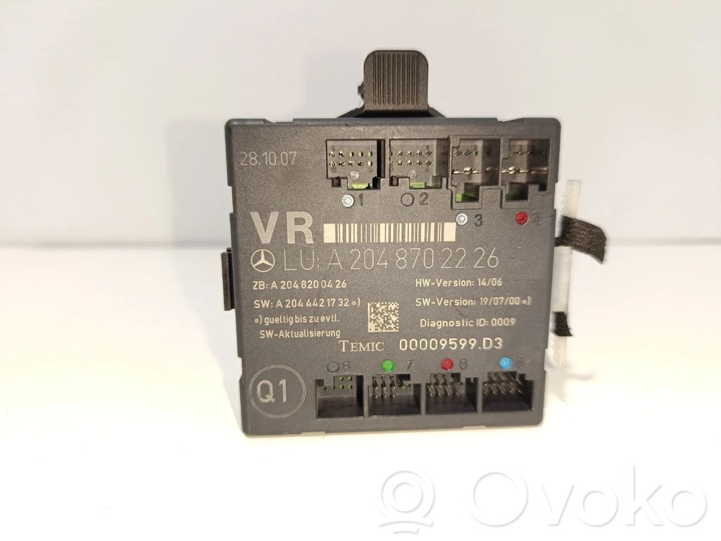 Mercedes-Benz C W204 Door control unit/module 