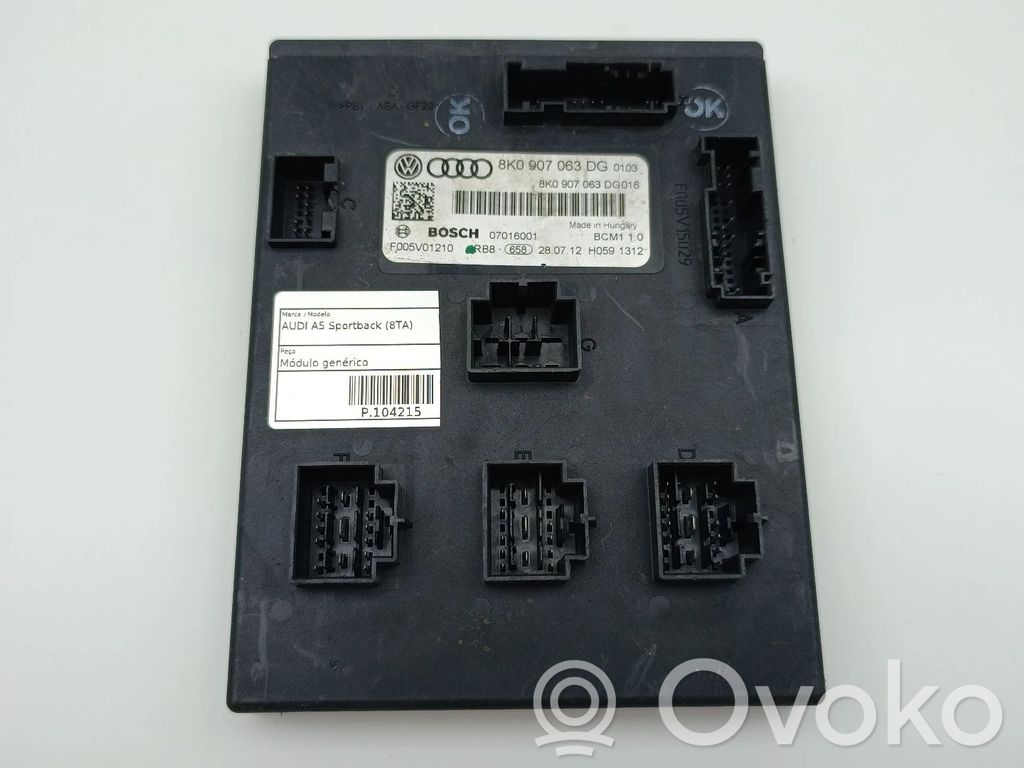 Other control units/modules   8K0907063DG