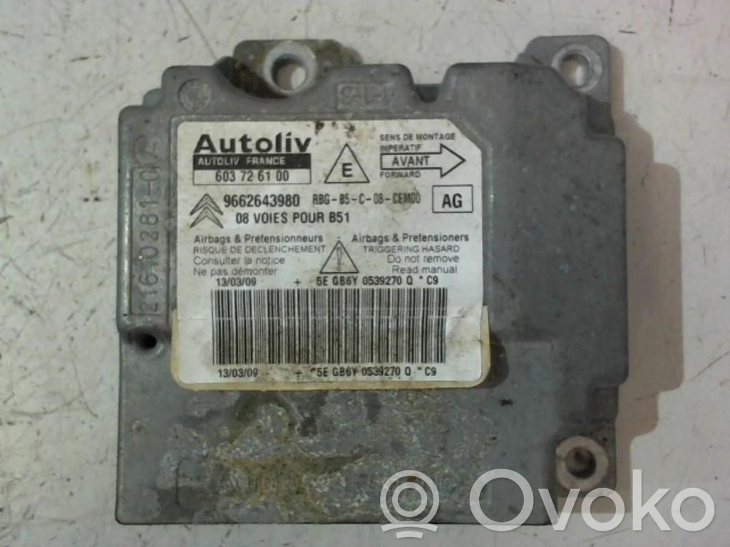 Citroen C4 I Airbag control unit/module 