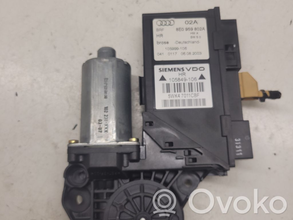 Audi A4 S4 B6 8E 8H Silniczek podnoszenia szyby drzwi tylnych 