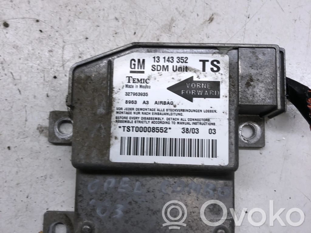 Airbag control unit/module   13143352,327963935