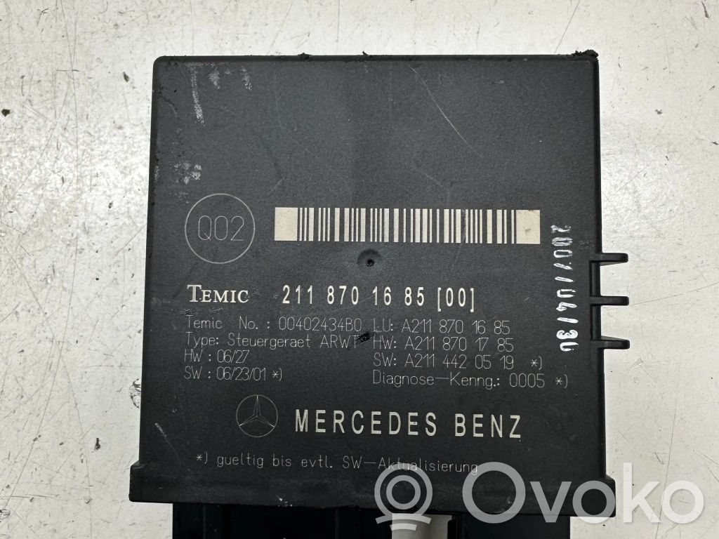Mercedes-Benz E W211 Tailgate/trunk control unit/module 