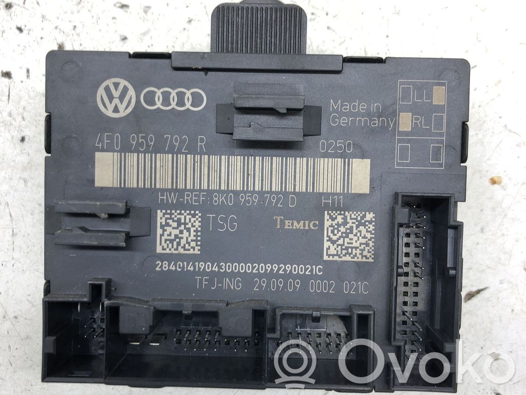 Unité de commande module de porte   4F0959792R,8K0959792D