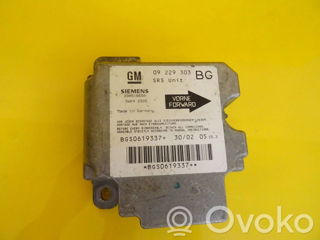 Opel Zafira A Airbag control unit/module 