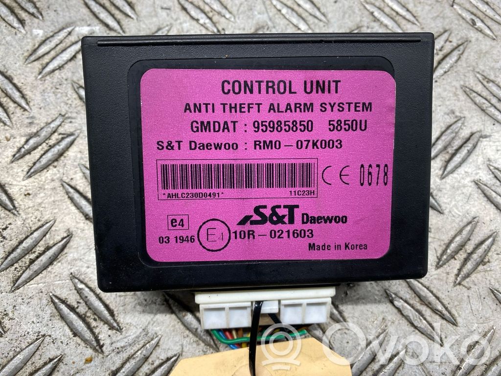 Chevrolet Spark Boîtier module alarme 
