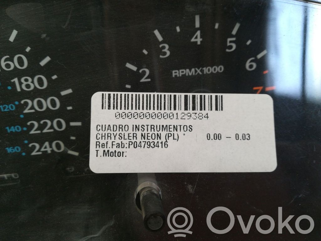 Chrysler Neon II Tachimetro (quadro strumenti)