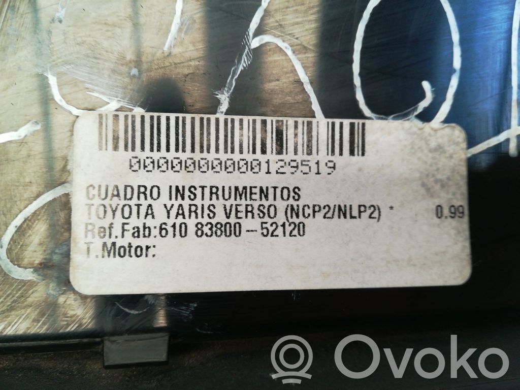 Toyota Yaris Velocímetro (tablero de instrumentos)