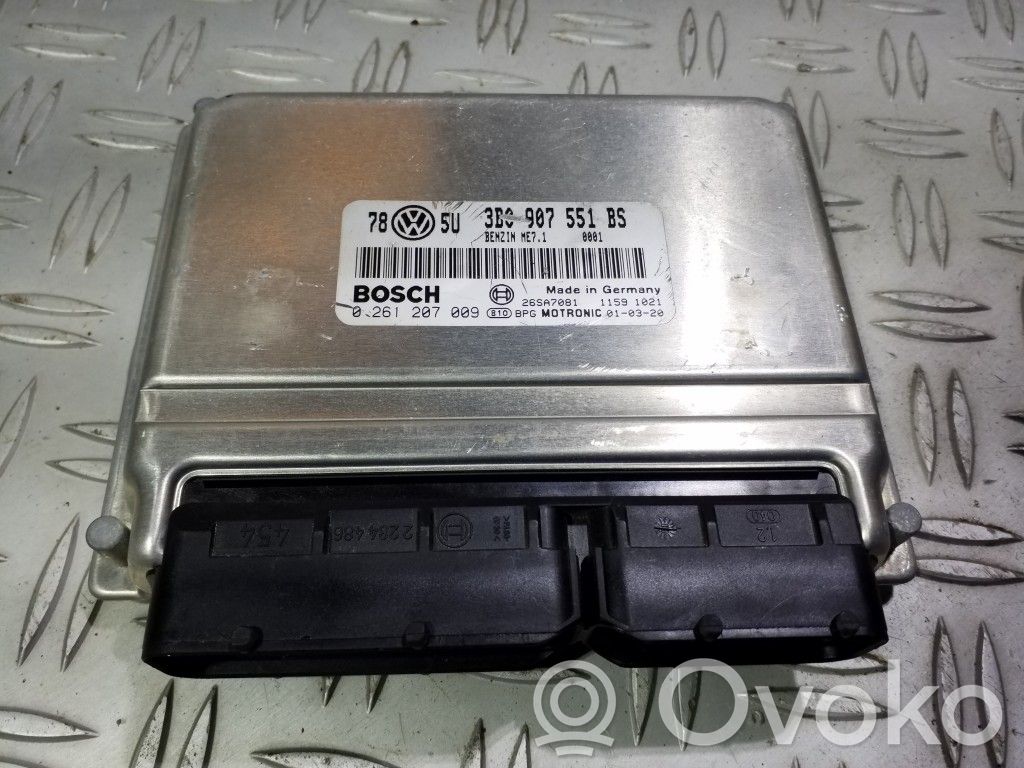 Sterownik / Moduł ECU   3B0907551BS,0261207009,26SA7081