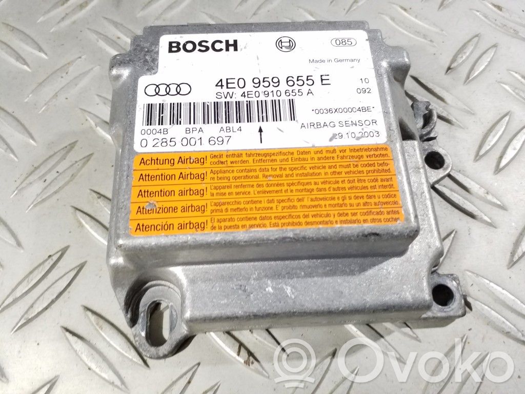 Audi A8 S8 D3 4E Module de contrôle airbag 