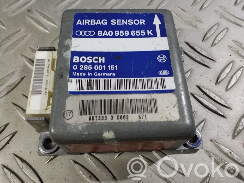 Airbag control unit/module   8A0959655K,0285001151