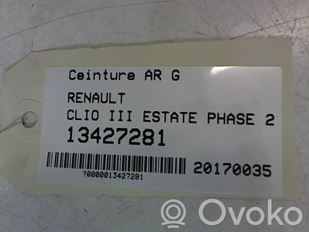 Renault Clio III Cinturón trasero 