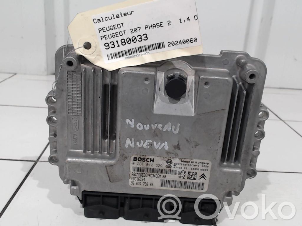 Peugeot 207 Unidad de control/módulo del motor 