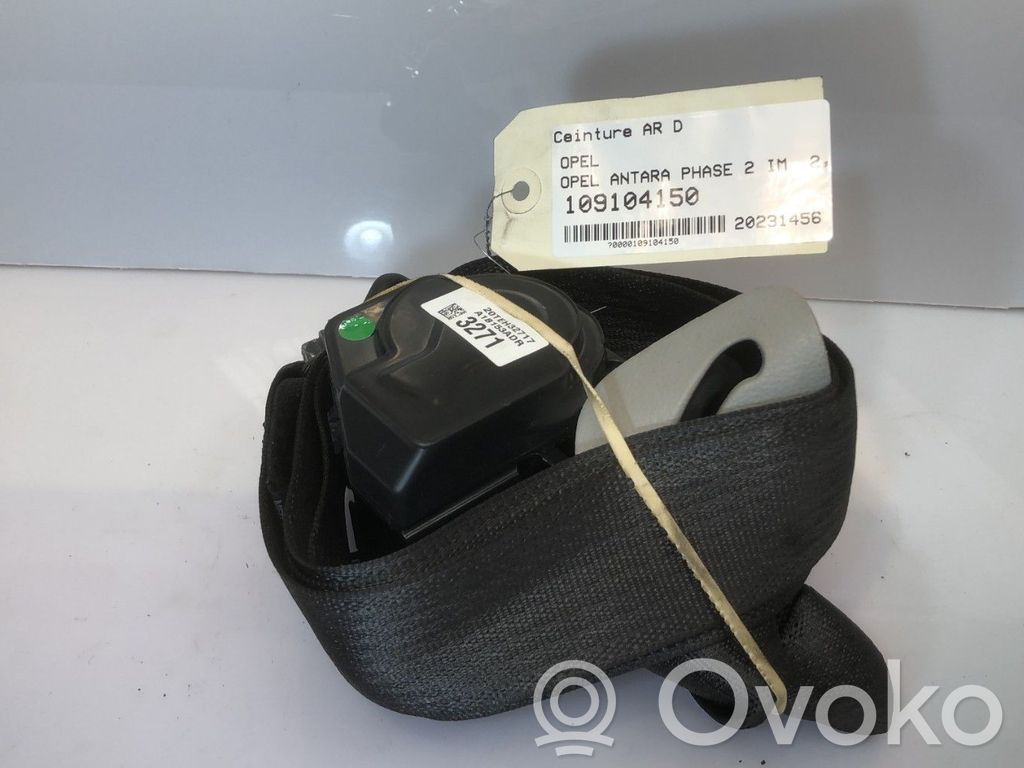 Opel Antara Cinturón trasero 