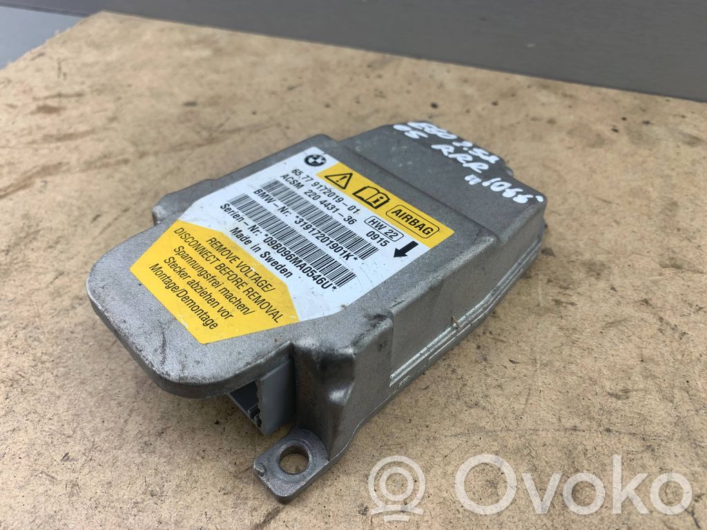Airbag control unit/module   9172019,65779172019,65779160558,65776978374,65779118931,65779145401,6978374,79145401,9118931,9160558