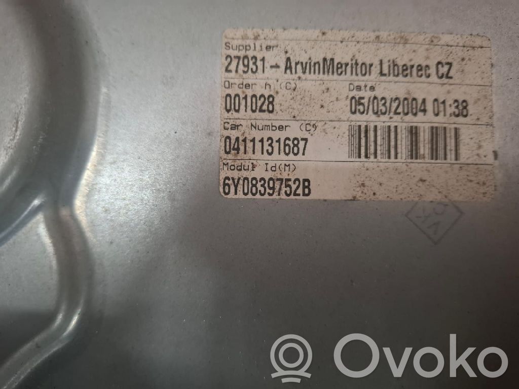 Skoda Fabia Mk1 (6Y) Macara geam spate manuală 