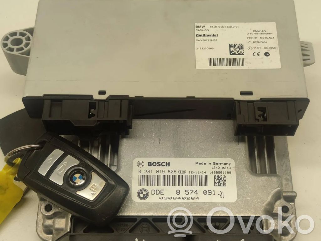 BMW 5 F10 F11 Komputer / Sterownik ECU i komplet kluczy 