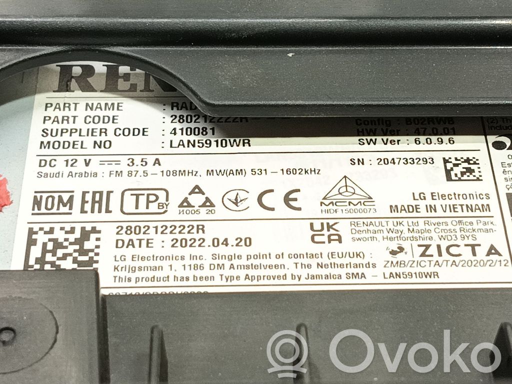 Dacia Jogger Centralina Audio Hi-fi 