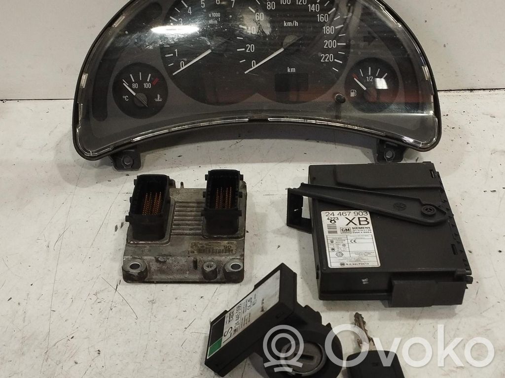 Opel Corsa C Kit centralina motore ECU e serratura 