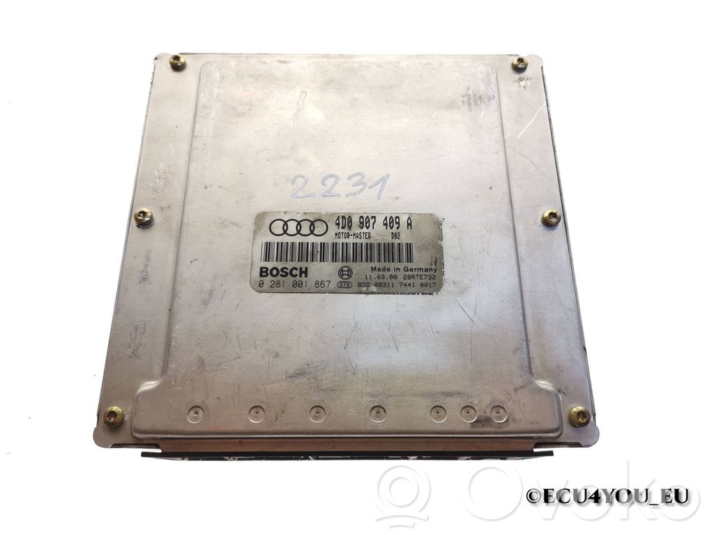 Engine control unit/module   4D0907409A,0281001867