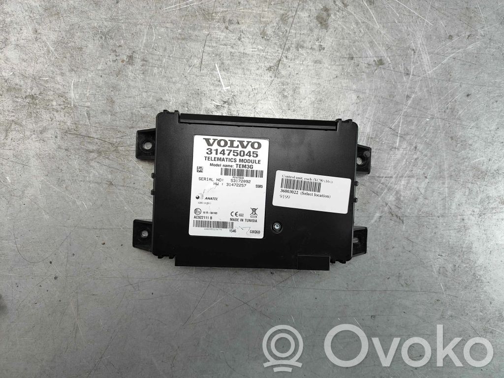 Volvo XC90 Unité de commande, module téléphone 