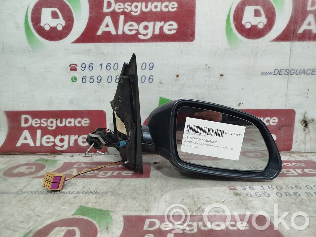 Volkswagen Polo IV 9N3 Espejo lateral eléctrico de la puerta delantera