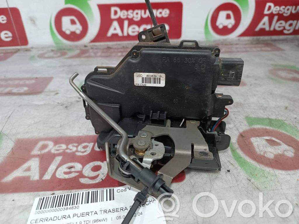 Audi A4 S4 B6 8E 8H Zamek drzwi tylnych 