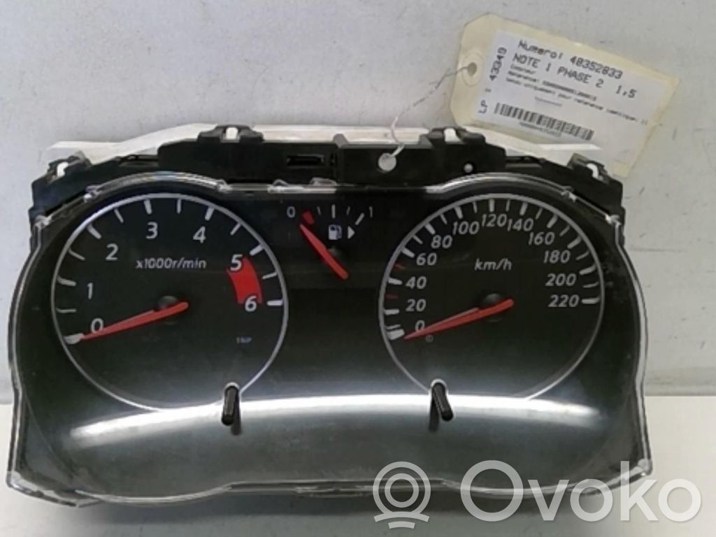 Nissan Note (E11) Velocímetro (tablero de instrumentos) 