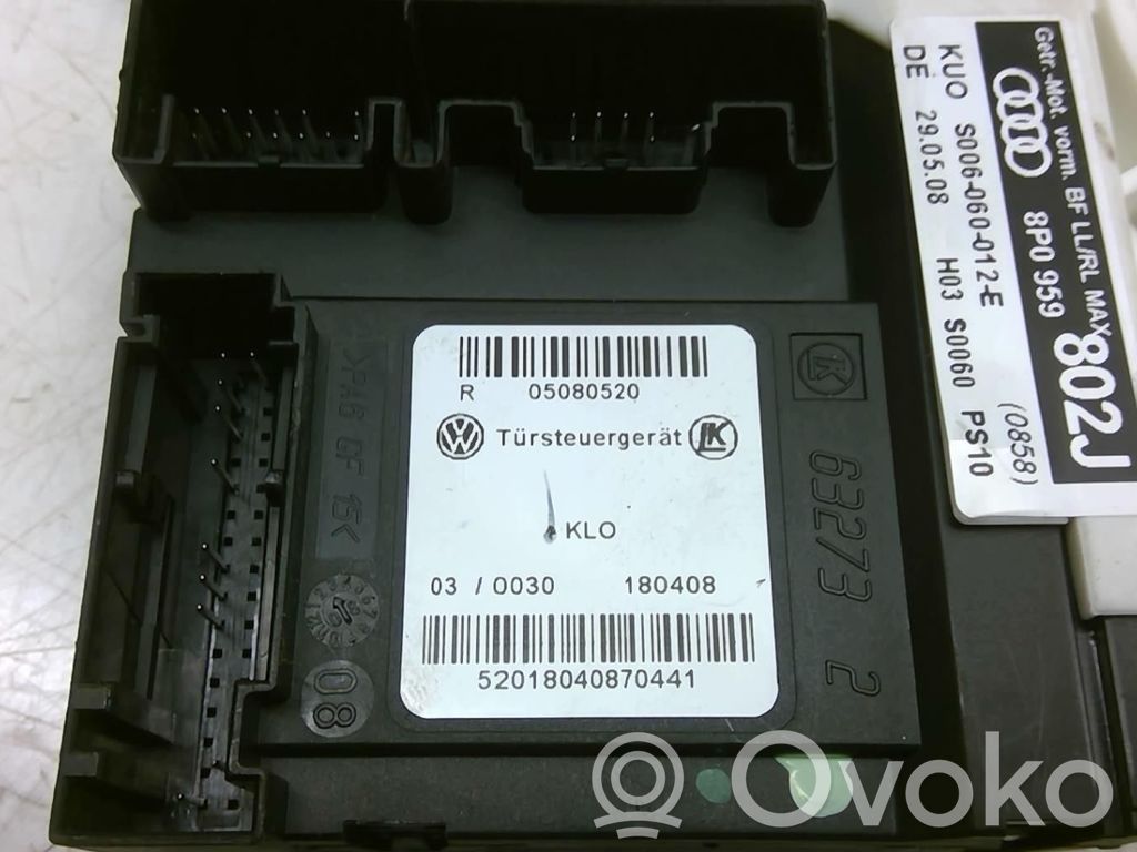Audi A3 S3 A3 Sportback 8P Alzacristalli della portiera anteriore con motorino 