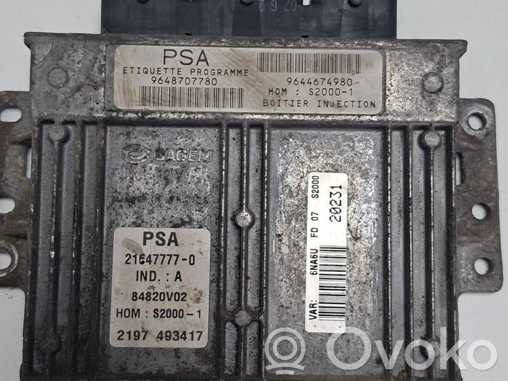 Engine control unit/module   9648707780,216477770,84820V02,2197493417