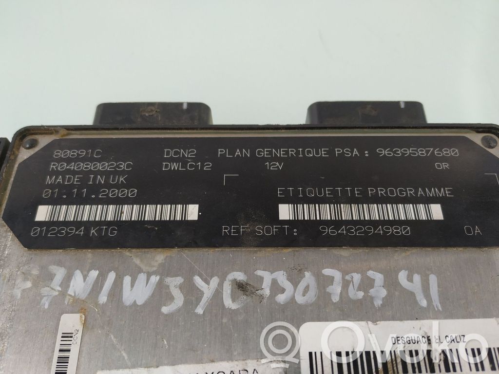 Engine control unit/module   9639587680,R04080023C,9643294980