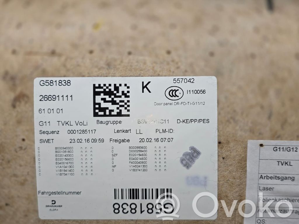 BMW 7 G11 G12 Boczki / Poszycie drzwi przednich 