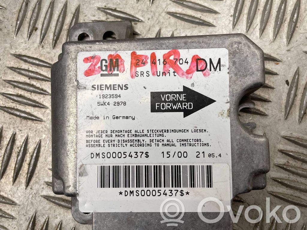 Opel Zafira A Unidad de control/módulo del Airbag 