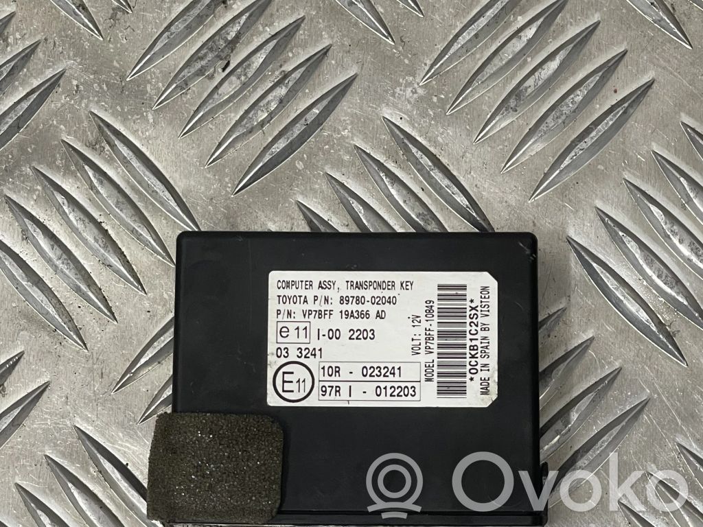 Toyota Auris 150 Moduł / Sterownik immobilizera 