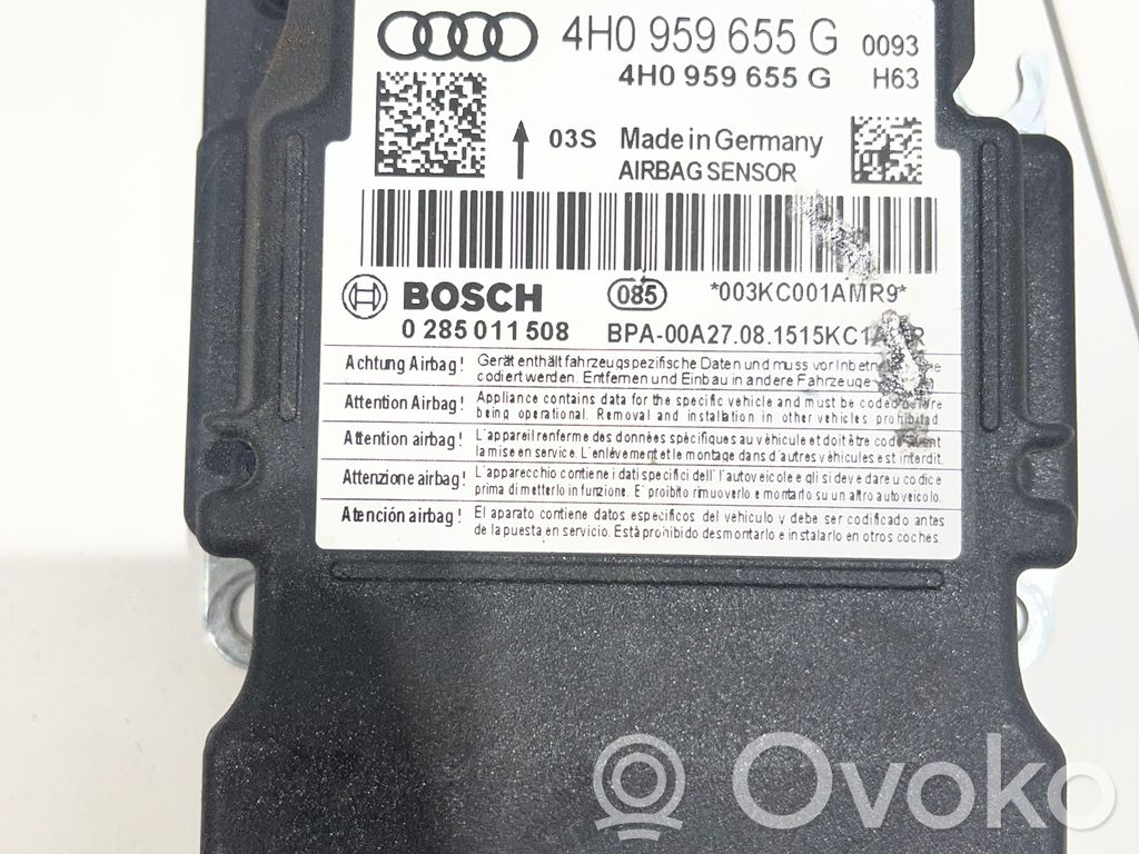 Airbag control unit/module   4H0959655G,0285011508