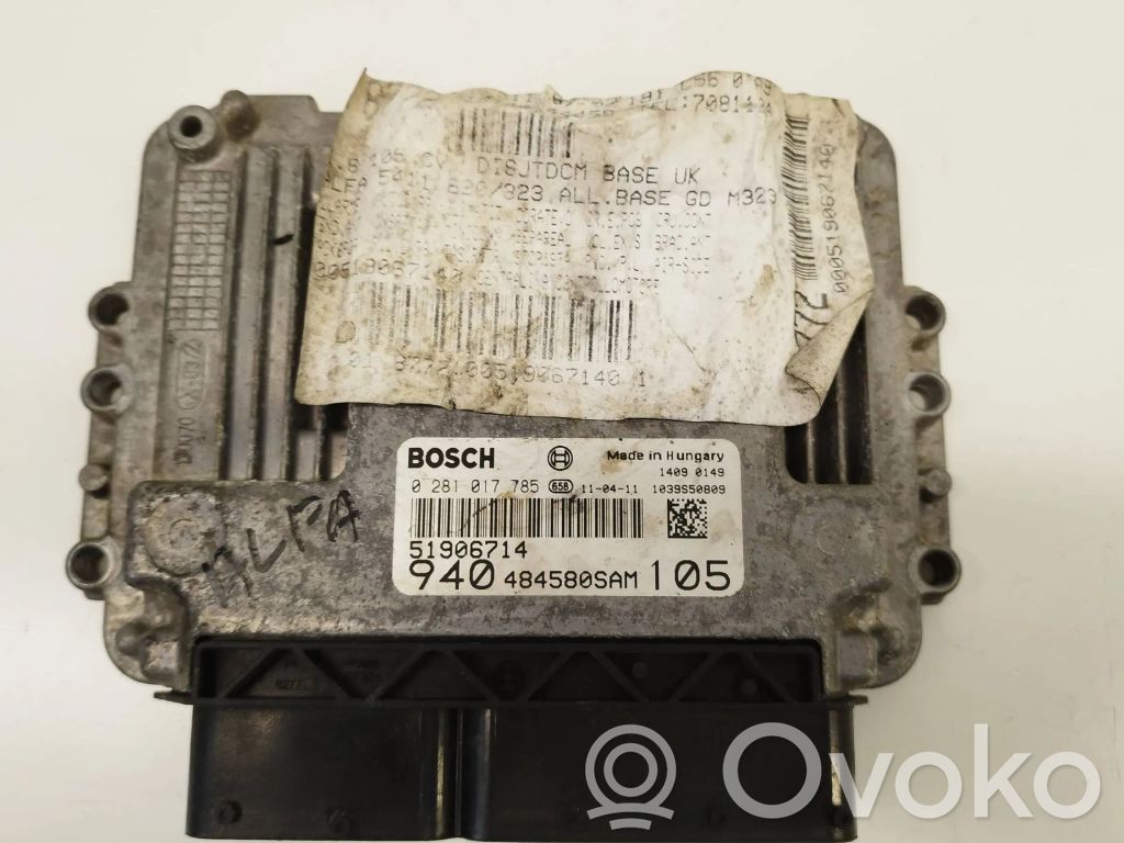 Engine control unit/module   51906714,1039S50809,484580SAM,0281017785