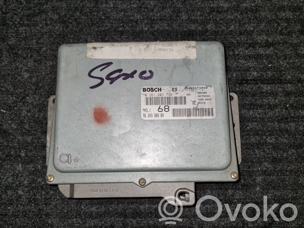 Engine control unit/module   9620398980,0261203736