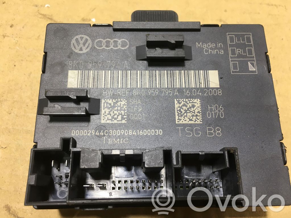 Audi A4 S4 B8 8K Unidad de control/módulo de la puerta 