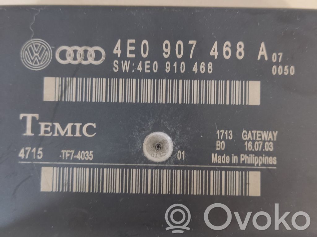 Audi A8 S8 D3 4E Gateway control module 
