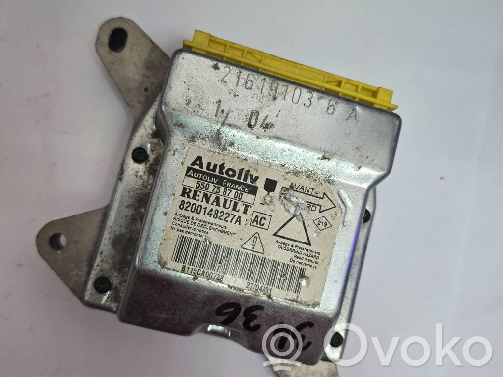 Sterownik / Moduł Airbag   8200148227A,550758700,B115CA00788,619103