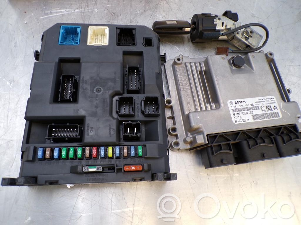 Citroen C3 Juego de cerradura y set ECU del motor 