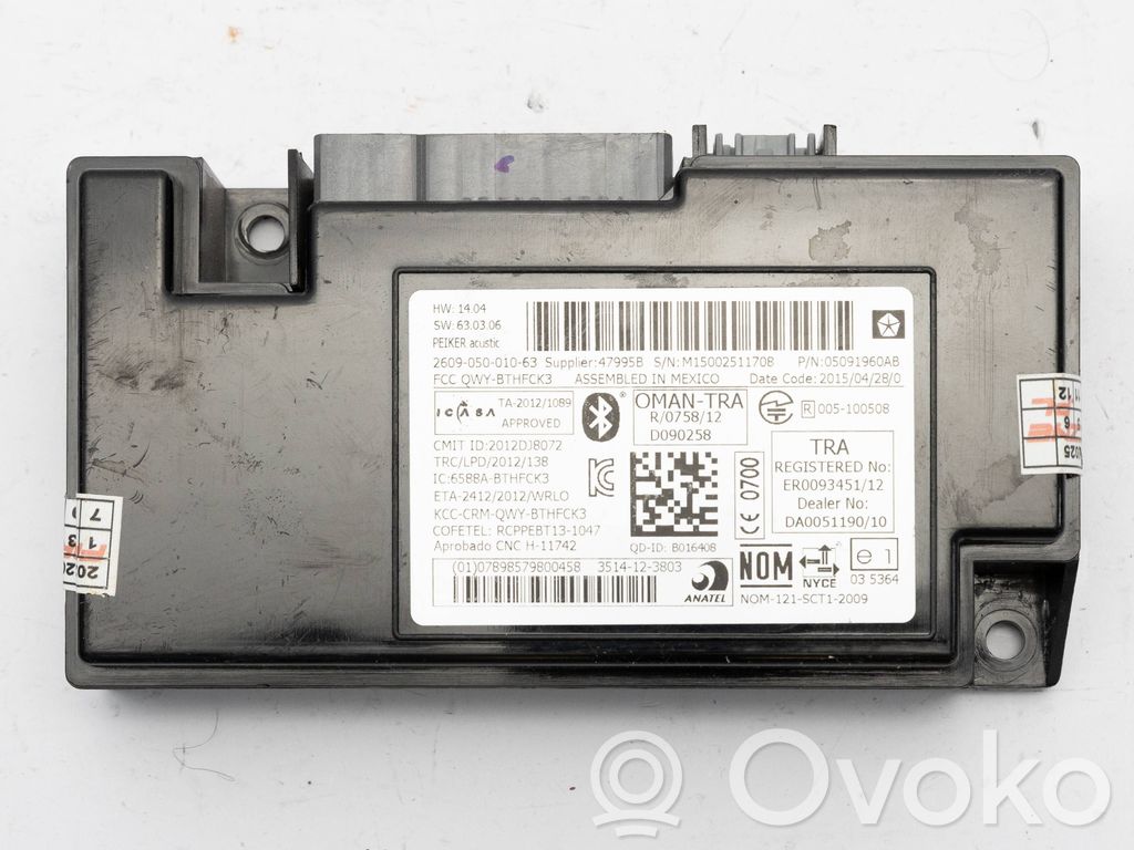 Other control units/modules   05091960AB,05064635AK,05064635AH,05064635AD,05064635AE,05064635AF,05064635AG,05091960AA,05091960AC,5091960AB,5091960AC,5091960AD,68104904AC,68104909AB,68104909AC,68193780AA