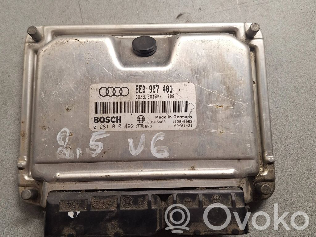 Engine control unit/module   8E09074019,28SA5483,0281010492