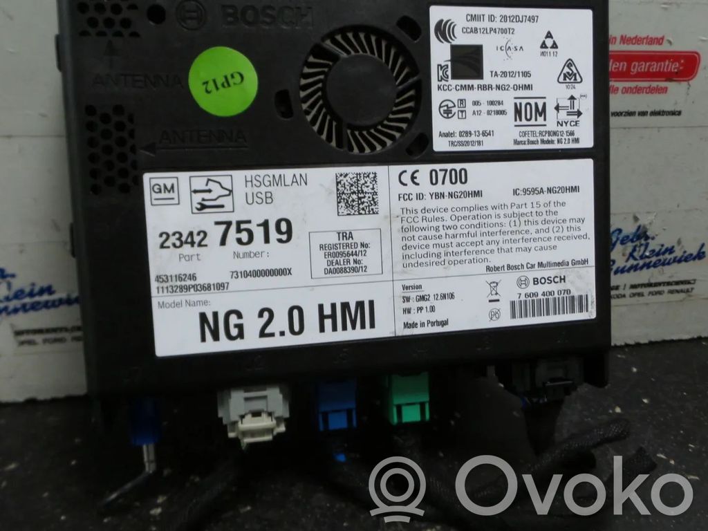 Opel Insignia A Unidad central de control multimedia 