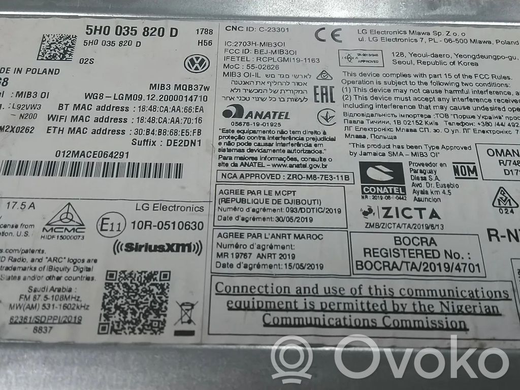 Volkswagen Golf VIII Modul comenzi multimedia 