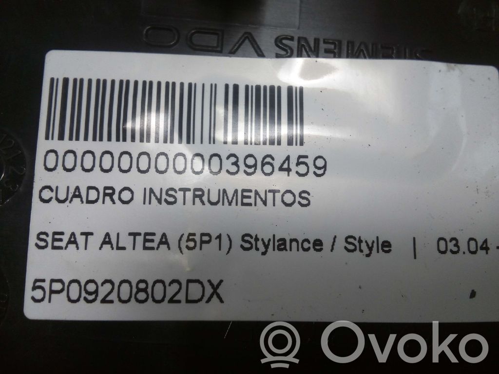 Seat Altea Tachimetro (quadro strumenti) 
