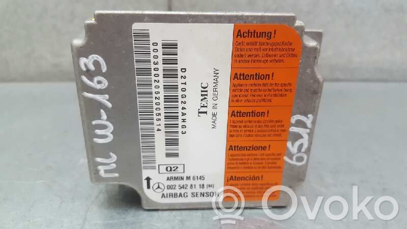 Mercedes-Benz ML W163 Unitate/modul de comandă airbaguri 