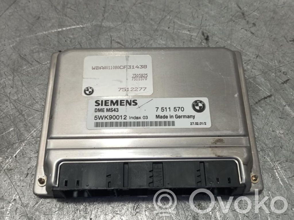 BMW 3 E46 Unité de commande, module ECU de moteur 