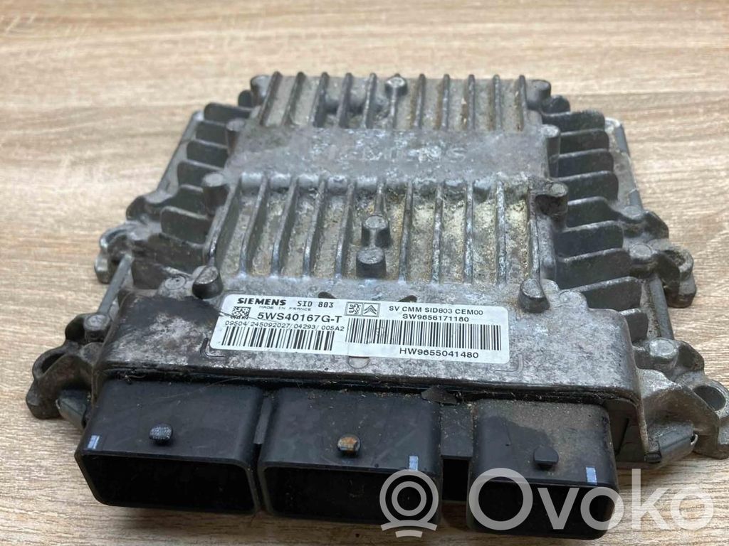Engine control unit/module ECU   9655041480,5WS40167GT