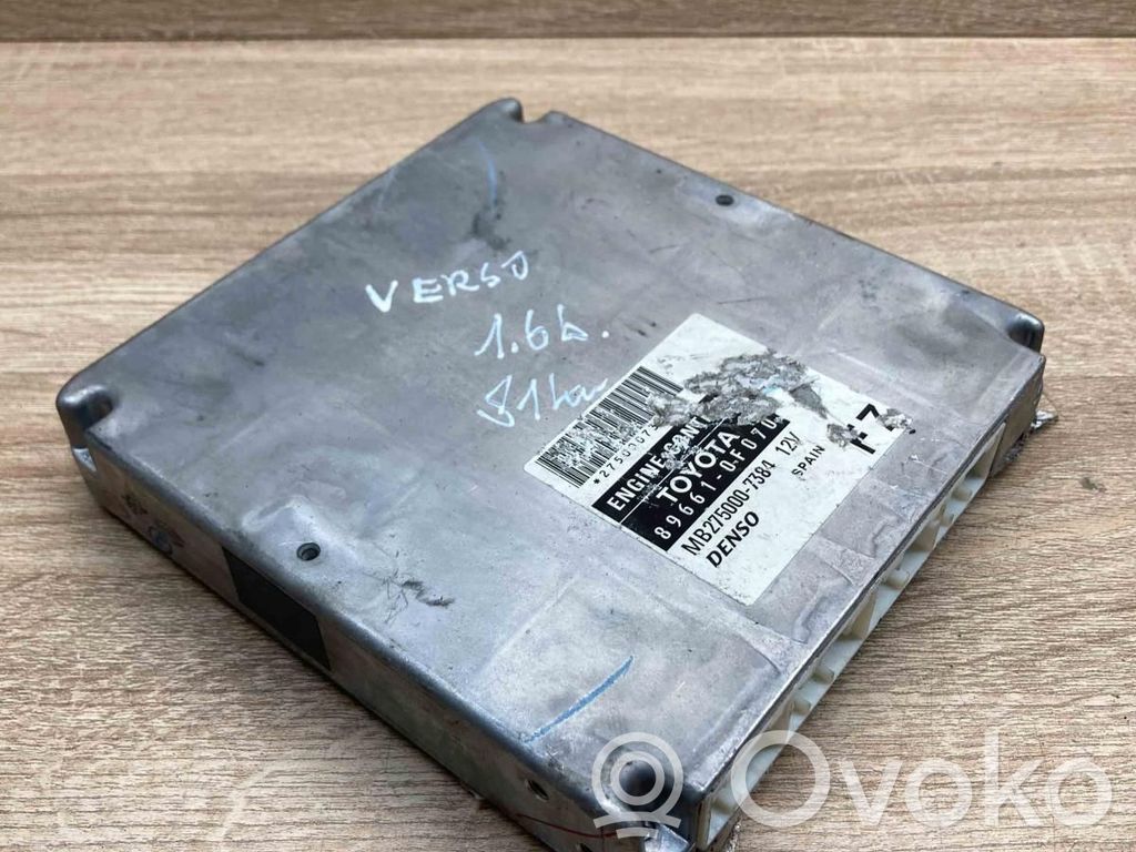 Toyota Corolla Verso E121 Unité de commande, module ECU de moteur 
