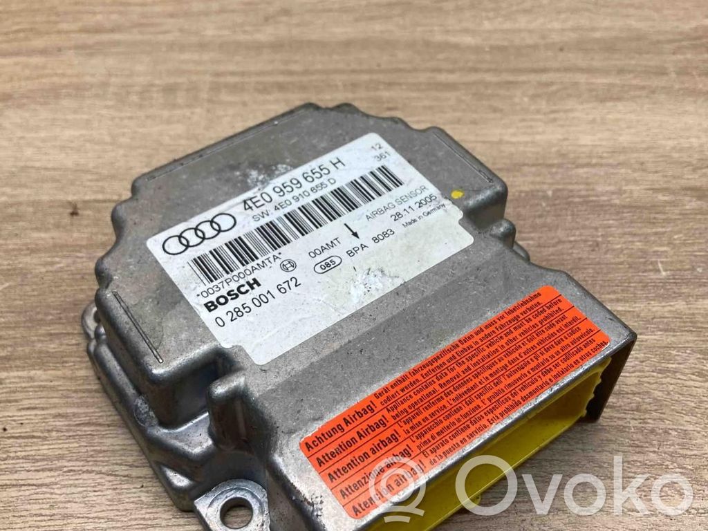 Airbag control unit/module   4E0959655H,0285001672,8083